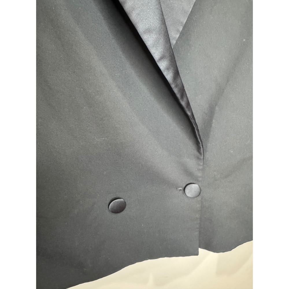 YSL Yves Saint Laurent Beaute Uniform Italy Black Tuxedo Blazer Sz 38 One Button - Picture 3 of 6